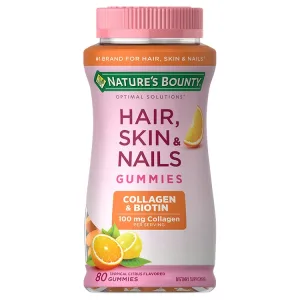 Nature's Bounty - Hair Skin & Nails Gummies - 100 mg Collagen + Biotin 80 gummy